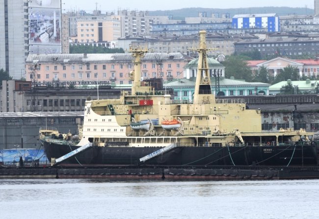 Lenin nuclear powered icebreaker moored in Murmansk.
